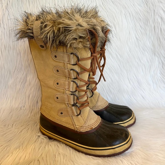 SOREL Joan of Arctic Leather Faux Fur Waterproof Knee High Winter Boots, NL1540 - Picture 3 of 12